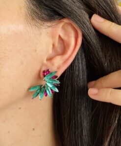 Alternative view of PENDIENTES CLASSIC VERDE AGUA Y FUCSIA