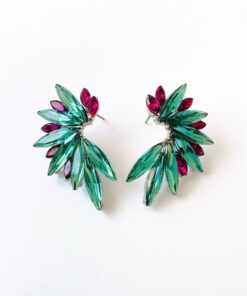 PENDIENTES CLASSIC VERDE AGUA Y FUCSIA