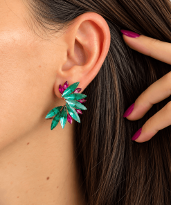 Alternative view of Pendientes Classic Verde Agua y Fucsia