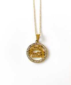 Collar MAMÁ circonitas dorado