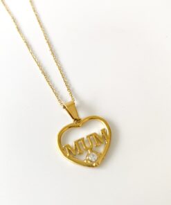 Collar MUM corazón dorado