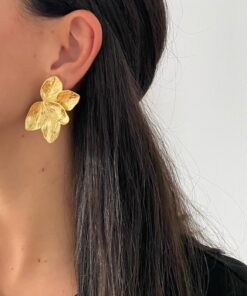 Alternative view of Pendientes gold LEAF