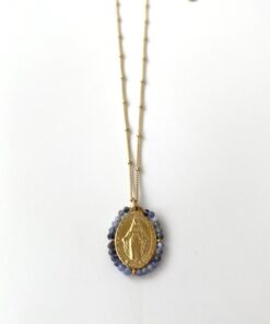 Collar virgen LA MILAGROSA azul