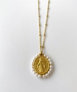 Collar virgen LA MILAGROSA nácar