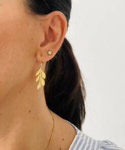 Alternative view of Pendientes HOJA DORADA