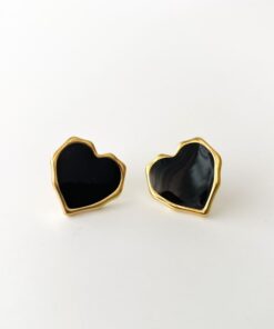Pendientes CORAZÓN esmalte negro