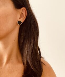 Alternative view of Pendientes CORAZÓN esmalte negro