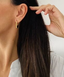 Alternative view of Pendientes de aro ROMA dorados