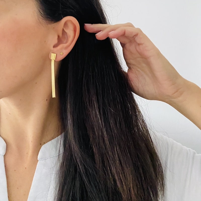 Pendientes LARGOS dorados - Imagen 2
