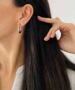Alternative view of Pendientes de aro PLANOS plateados