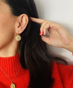 Alternative view of Pendientes de aro CAROL dorados