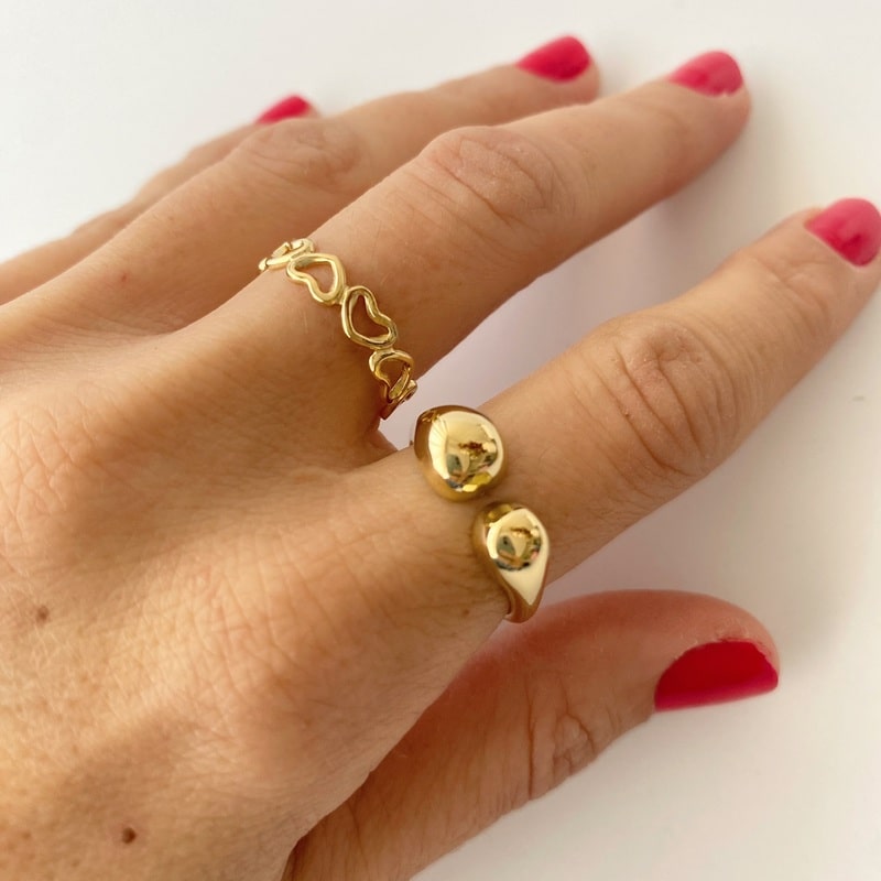 Anillo GOTAS dorado - Imagen 2