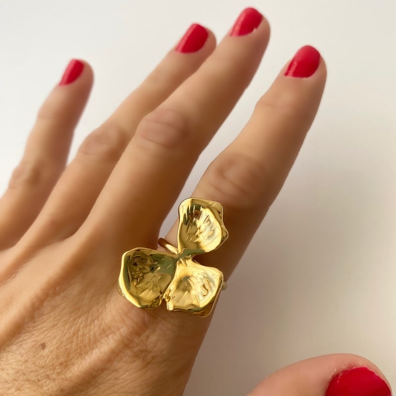 Anillo PÉTALOS dorado - Imagen 2