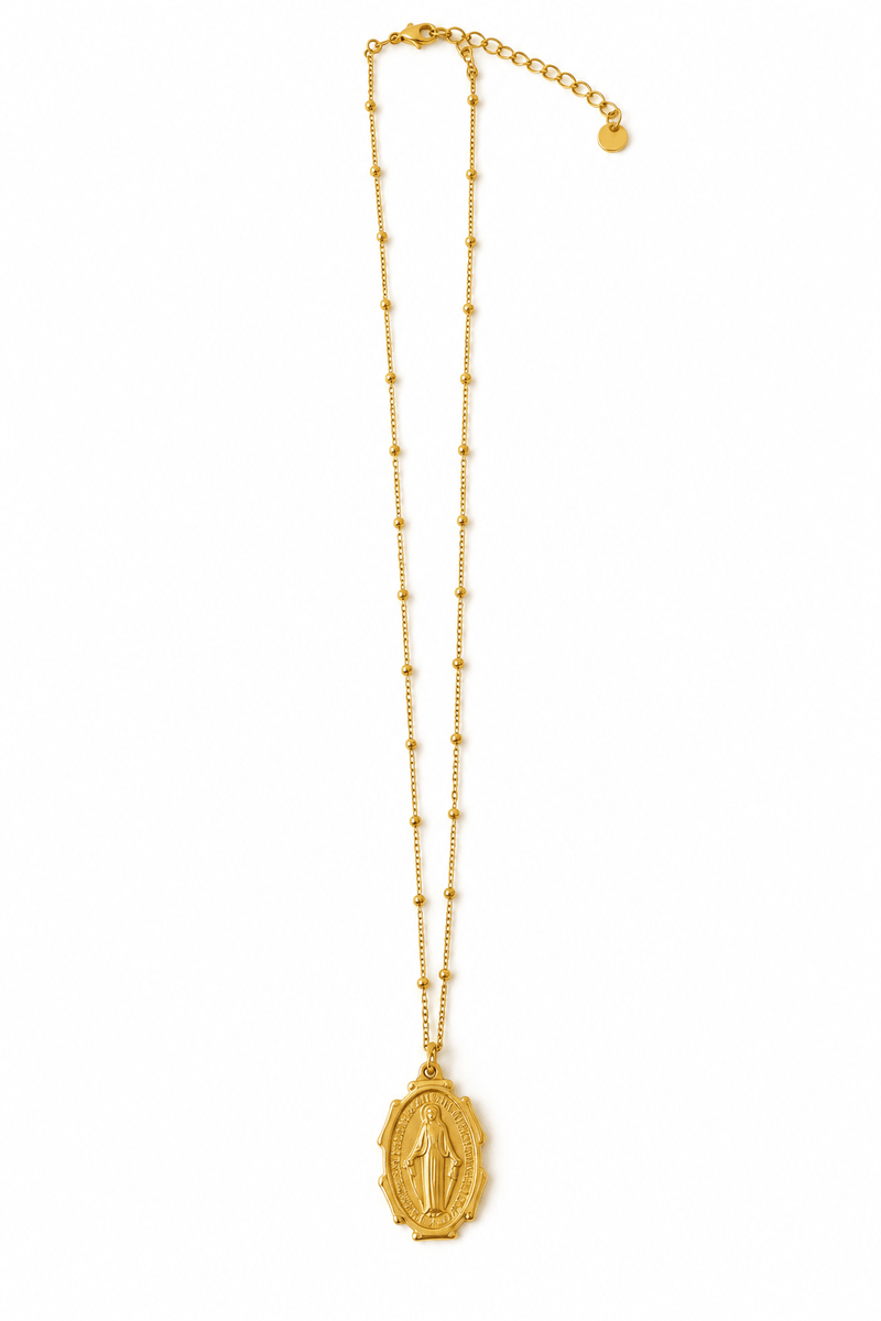 Collar dorado con medalla de la Virgen Milagrosa - Imagen 3