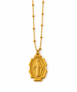 Collar dorado con medalla de la Virgen Milagrosa