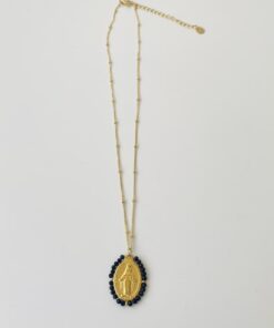Alternative view of Collar dorado virgen LA MILAGROSA negro