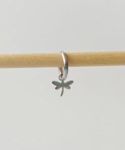 Pendiente arito LIBÉLULA plateado