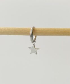 Pendiente arito ESTRELLA plateado
