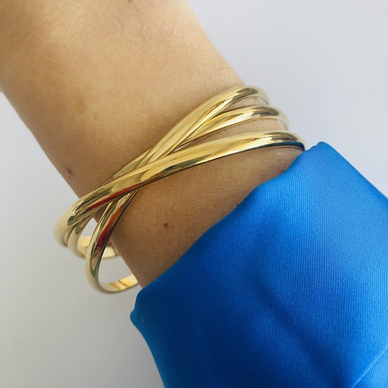 Pulsera TRIPLE dorada - Imagen 2