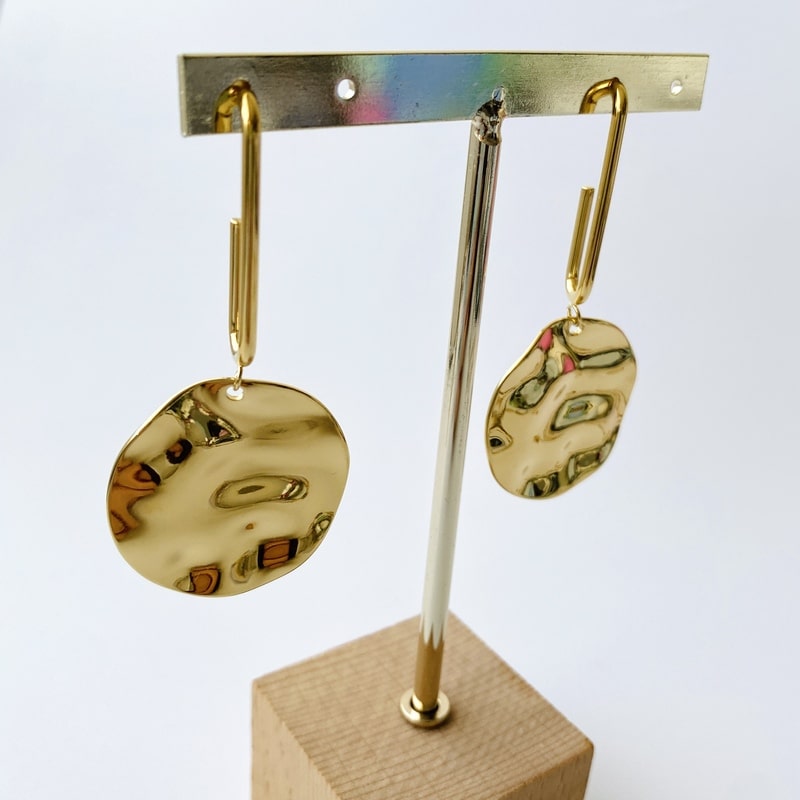 Pendientes largos MEDALLA dorados