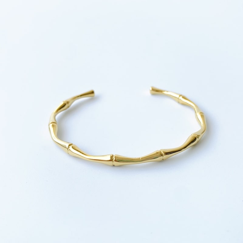 Brazalete fino CAÑA dorada