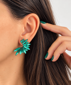 Alternative view of Pendientes Classic Verde Esmeralda